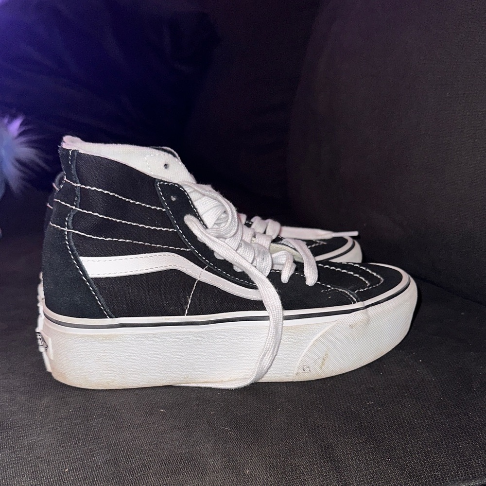 Vans Black and White High-Top Sneakers